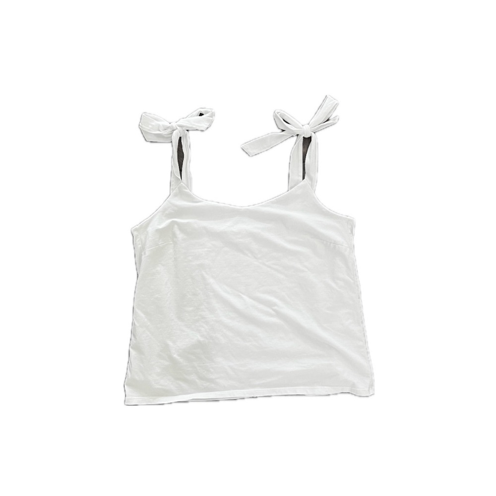 J. Crew White Tie Fitted Tank Top